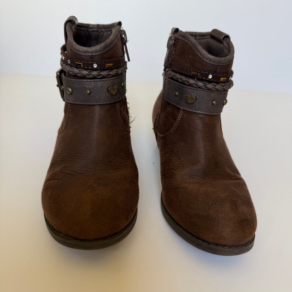 Mia Girl Jeyni Brown Faux Leather Buckle Ankle Boots - Picture 2 of 10